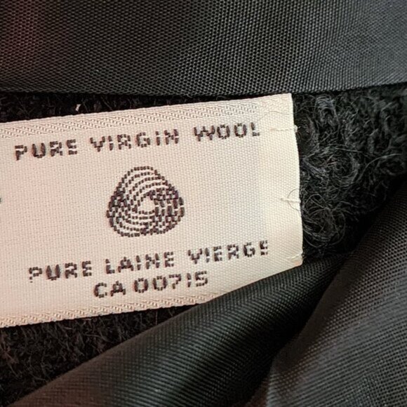 Paula Klein France VTG Black Wool Tweed Blazer Skirt Suit Set - Picture 12 of 14